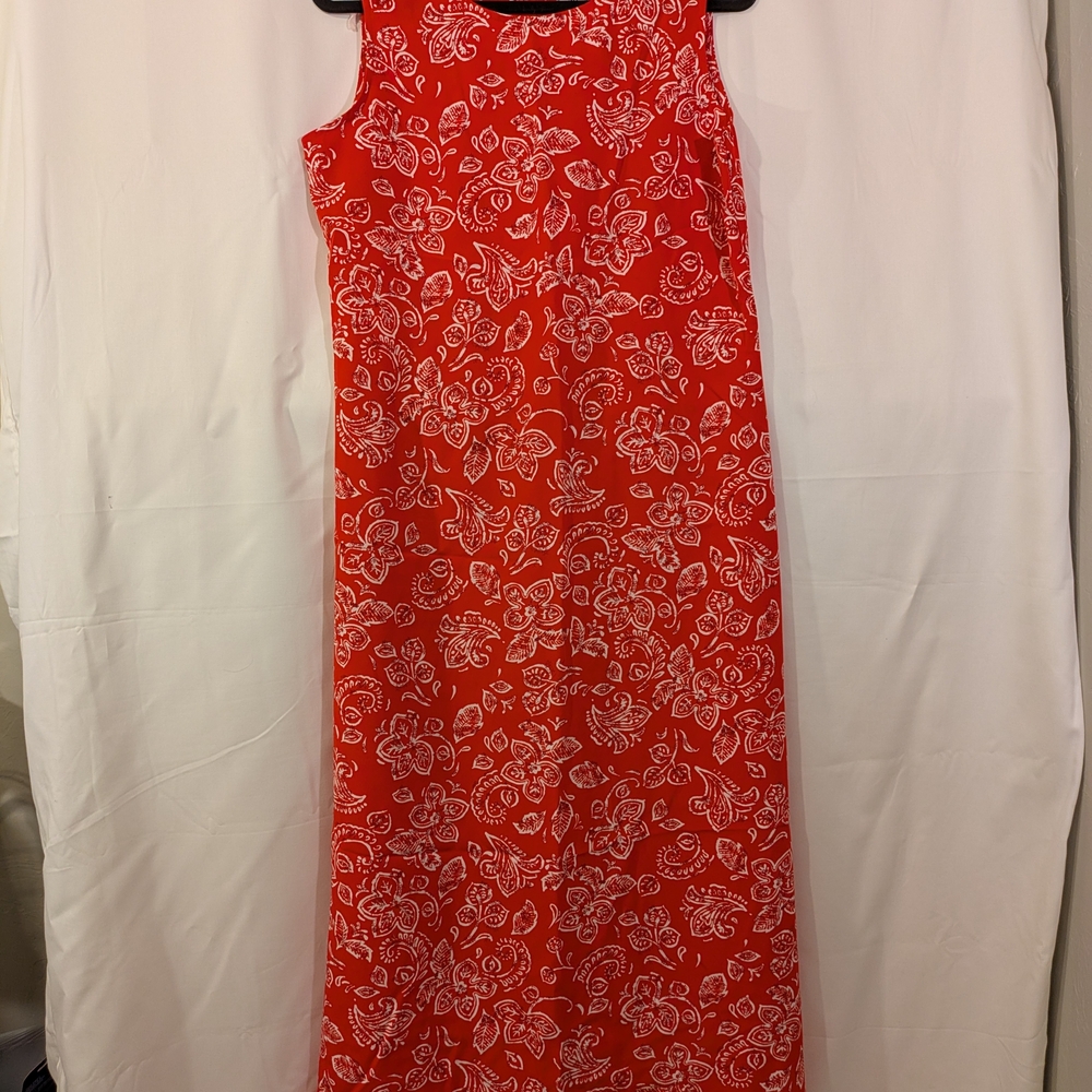 Kathie Lee Collection Vintage '90s Red Floral Paisley Maxi Dress Sz10 Summer